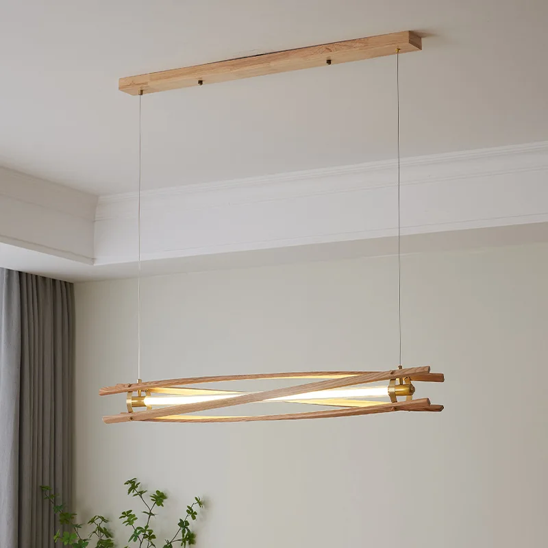 

Japanese-style Log Wabi-sabi Wind Restaurant Chandelier Personalized Bar Tea Room Strip Led Light