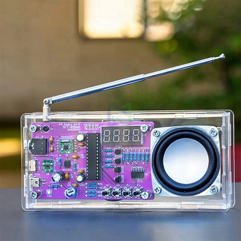 DIY FM Radio Kit Electronic Digital Tube Display Radio Single Chip Computer Learning Assembly Parts 87.5Mhz-108MHZ