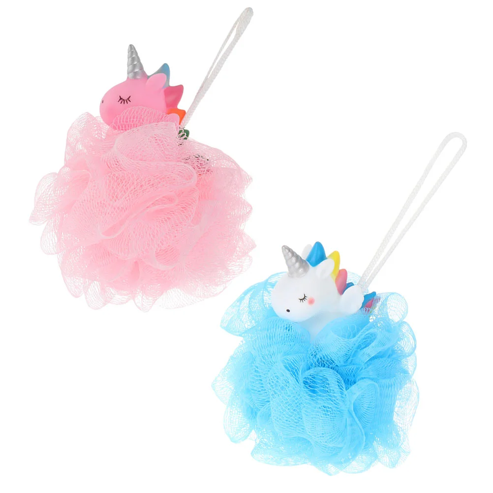 2 Pcs Unicorn Bath Ball Bath Sponge Body Washing Bath Bath Bath Sponge Loofah Child Shower Foaming Balls Exfoliating Tool