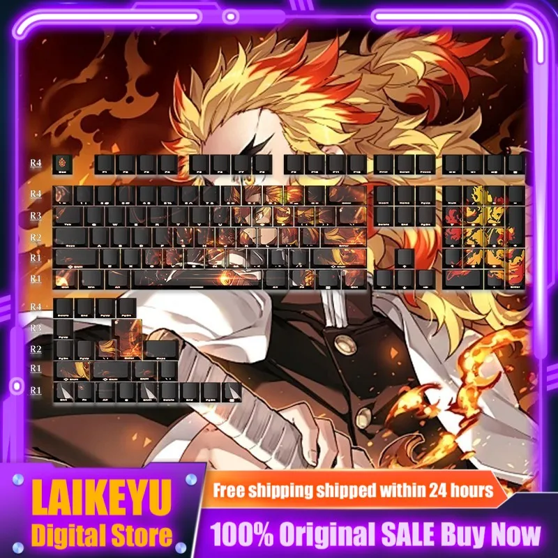 capuchons-de-touches-de-clavier-mecanique-demon-slayer-profil-cherry-personnalises-pbt-axe-transversal-accessoires-de-clavier-de-jeu-sur-pc-cadeau