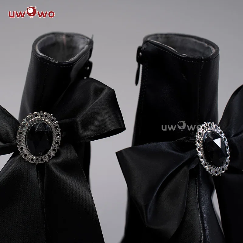 UWOWO Genshin Impact Navia Scarpe Cosplay Fontaine Abito stile rococò Scarpe Cospaly Stivali