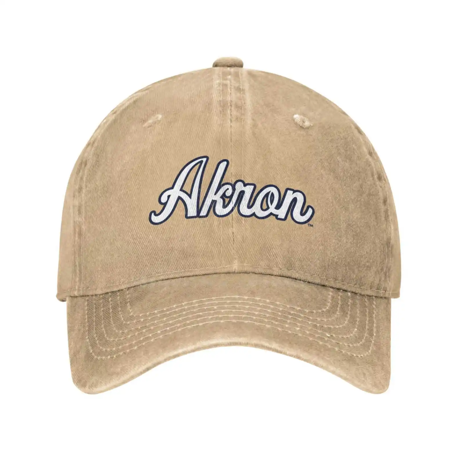Akron Ritsen Logo Mode Kwaliteit Denim Cap Gebreide Baseballpet
