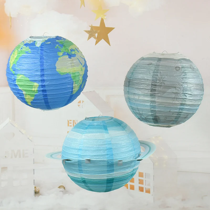 

1Pc Space Planets Lanterns Space Theme Galaxy Planets Hanging Decorations Happy Birthday Party Home Bedroom Decor Kids Gifts