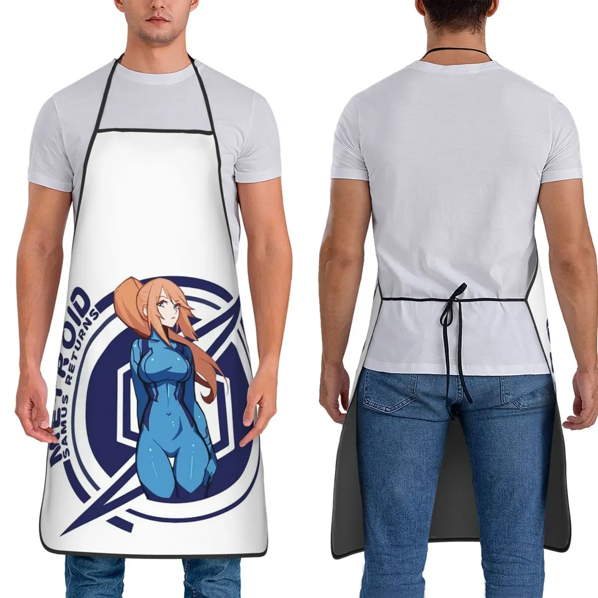 Funny Man Metroid Dread Game Samus Returns Aprons Chef Cuisine Tablier Bib Kitchen Cleaning Pinafore for Women Men Painting
