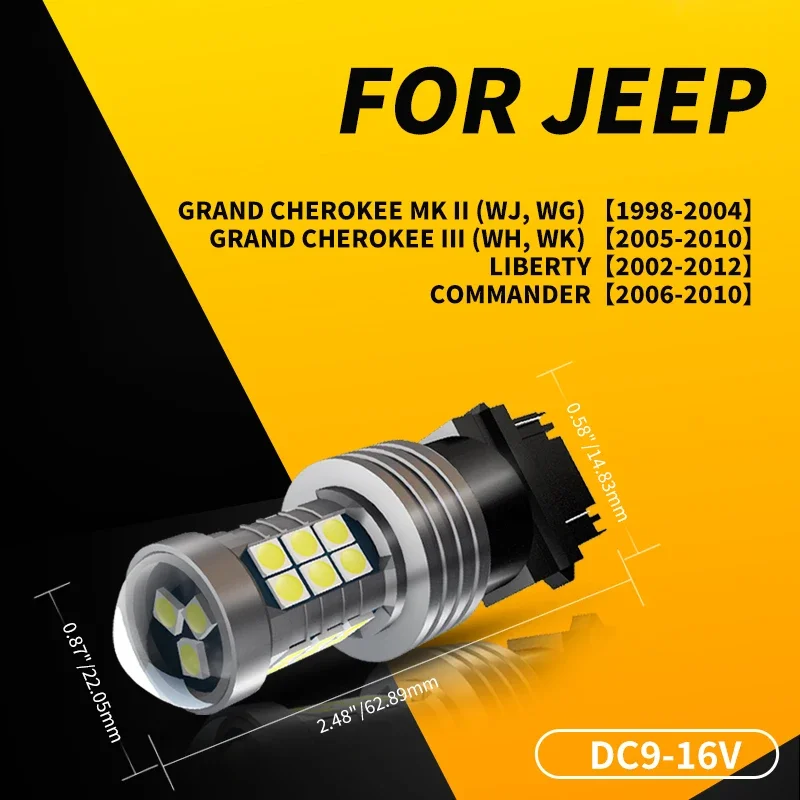 2 * LED ters yedekleme ışıkları Blubs lamba 3157 P27/7W 3057 Canbus hata ücretsiz için Jeep Grand Cherokee WJ WG WH WK Liberty komutanı