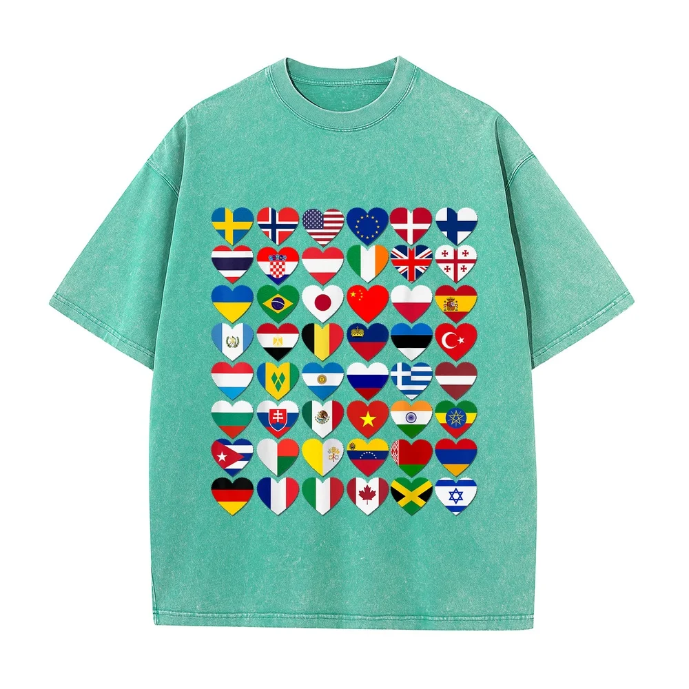 Flags of the Countries World,International Gift Short Sleeve T-Shirt High Quality Tee Duck Summer Tops Casual Men Shirt Top