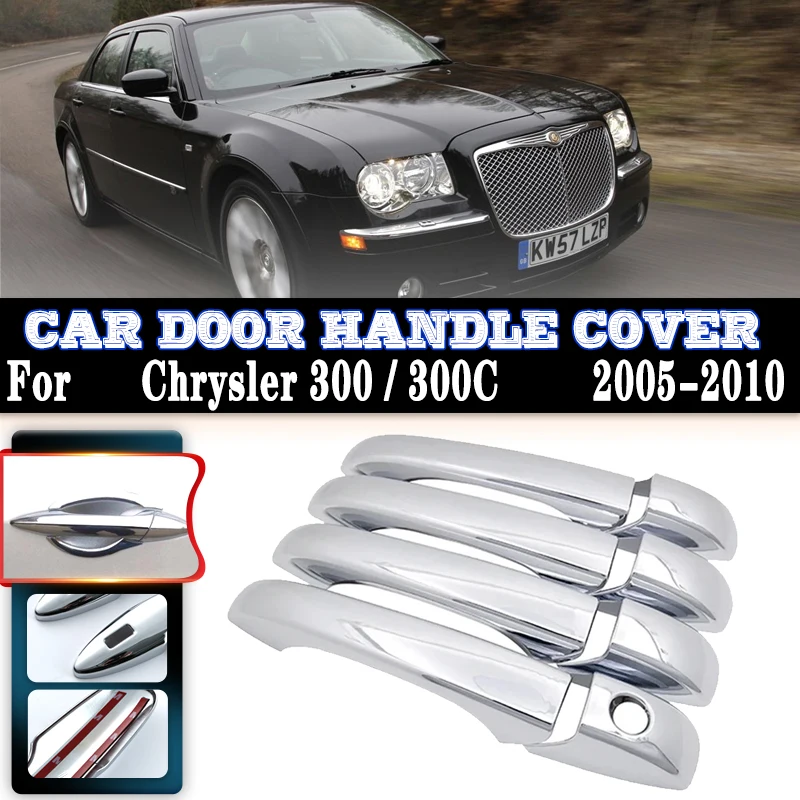 

For Chrysler 300 300C MK1 2005~2010 2008 Car Door Handles Covers Stickers Auto Exterior Scratch Protective Decor Car Accessories