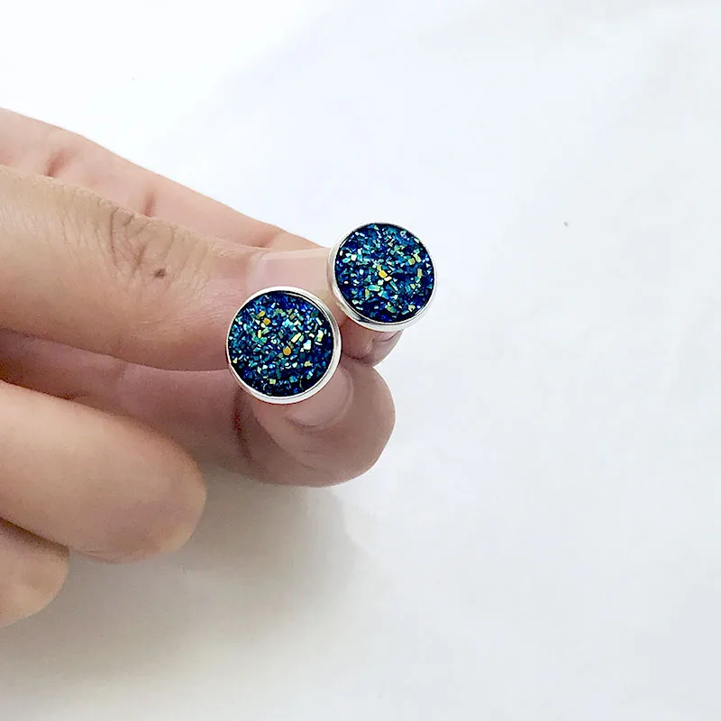 6 pares de pendientes redondos de moda moderna para mujer, aretes brillantes con diamantes de imitación, lindos conjuntos de pendientes de