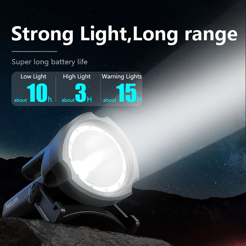 Philips Led Work Light 3-speed Adjustable Powerful Bright Flashlights Camping Lamp for Outdoor Hiking Led Working Lights