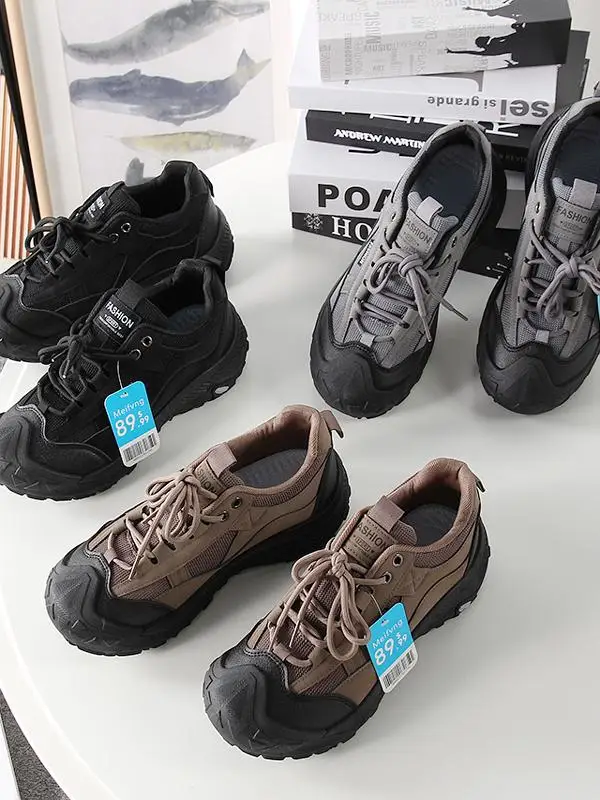 Outdoor High-End Men's Lightweight Breathable Anti-Slip Casual Shoes Spring 2024 Fashion Trend Sporty Comfortable Hiking Boots