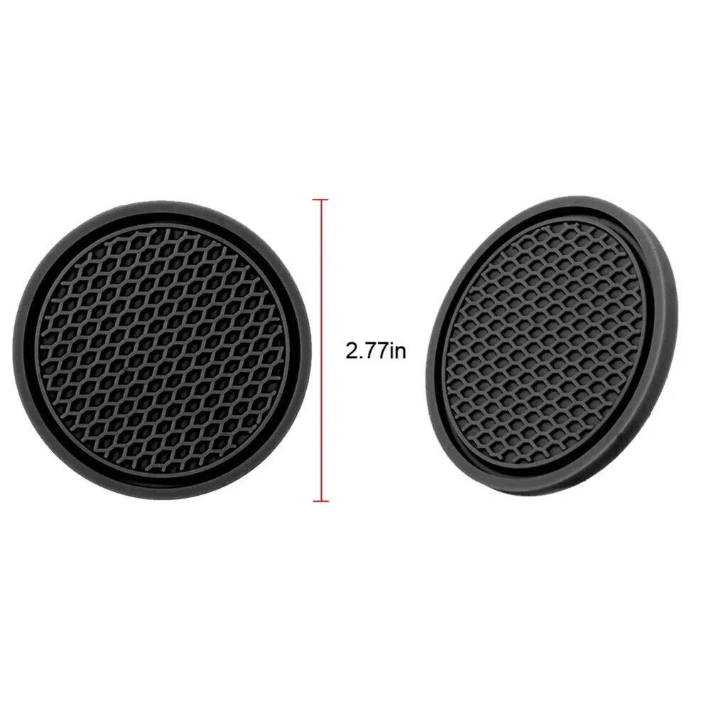 New Car Cup Holder Anti-Slip Silicone Insert Coaster Mat Universal …Car Accessories Black Fit For Most Cars  2pcs