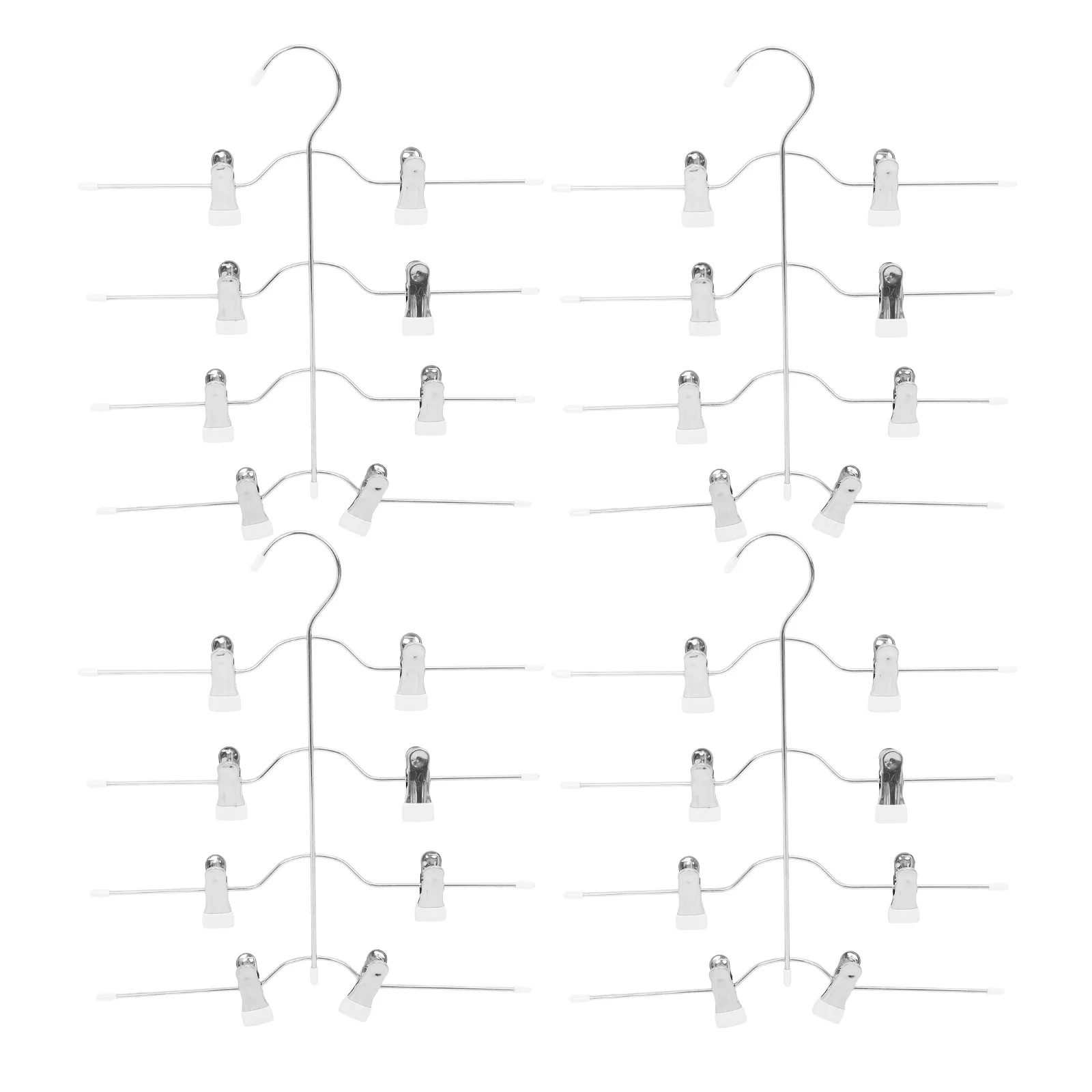 

4Pcs Pants Hangers Heavy Duty Metal Clip Hangers for Skirts and Trousers Space Saving Rotatable Closet Organizer Sturdy