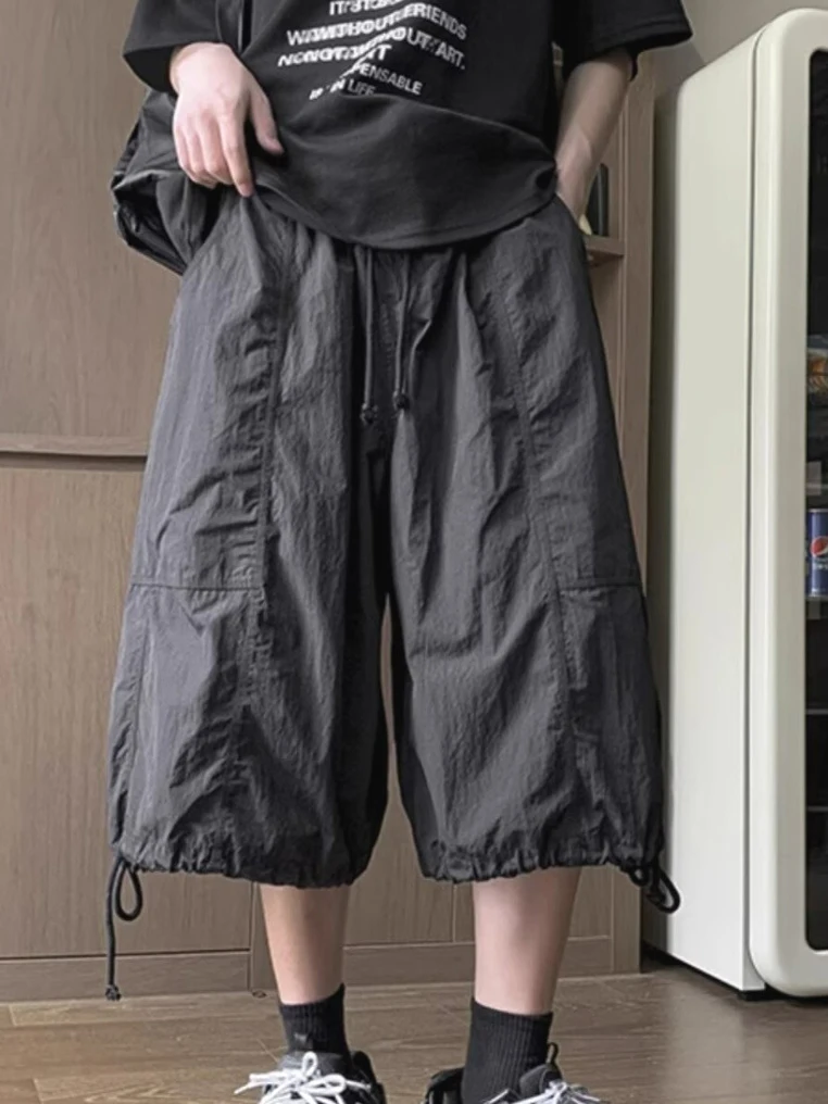American Style Men's Seven-Eight Length Breathable Loose Workwear Shorts Cool Feeling Wide Leg Sports Quick Dry Casual Pants