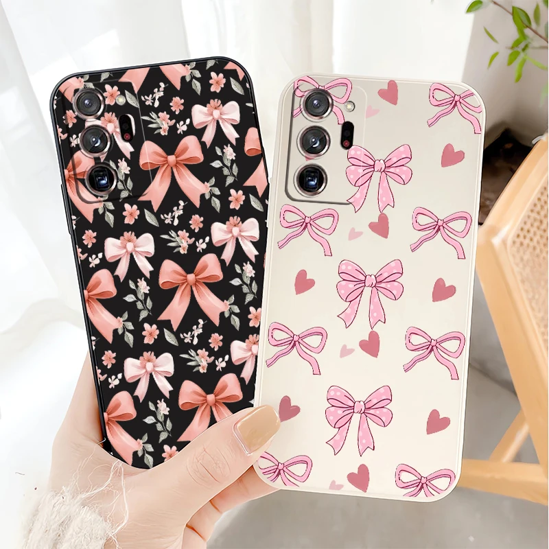 Shockproof Phone Case For Samsung Galaxy Note 20 M53 M42 M33 M17 F17 F16 F12 F06 F04 F02S TPU Silicone Soft Bow Knots Cover view 6