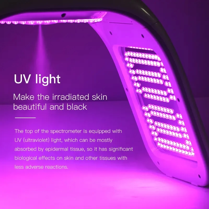 5 in 1 Foldable 7 Color LED Photon 45-75℃ Heating Therapy UV EMS Cold Nano Spray Salon Home Use Skin Rejuvenation Acne Skin Care