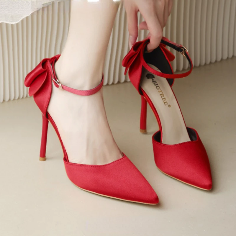 Туфли Женские Pointed Thin Heel High Heels Shoe Women Sexy Sandal Red Wedding Shoe Banquet Shoe Work Shoe Women Shoe Single Shoe