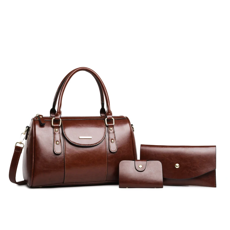 High Quality Women PU Leather Handbags Fashion Ladies 3 Pieces Set Shoulder Bags Casual Female New Tote Messenger Bags for Women