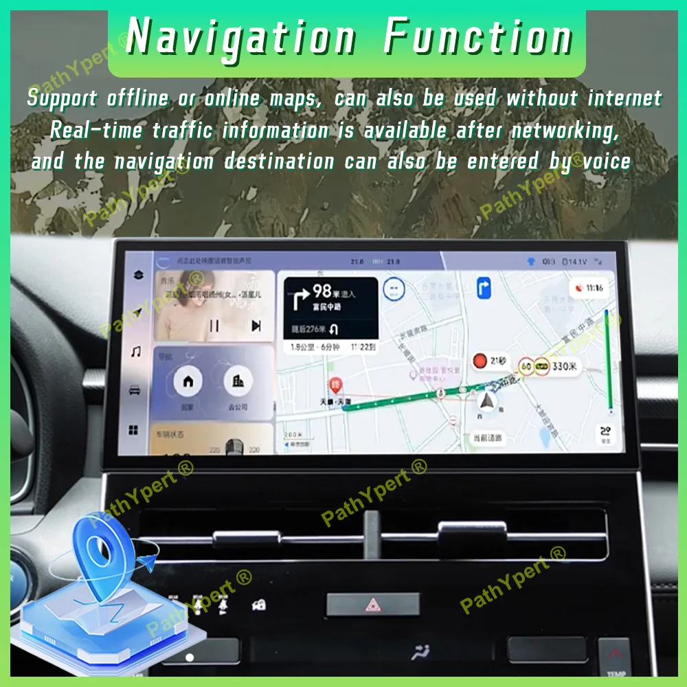 شاشة سيارة كبيرة 7870 CPU Android 14 لسيارة Toyota Avalon 2019-2021 مشغل الوسائط المتعددة يدعم وضع الليل والنهار ستيريو Carplay بلوتوث DSP