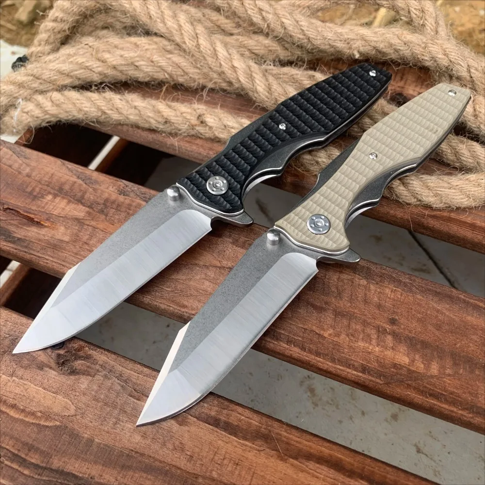 

Z&T Knives 0393 Folding Pocket Knife Portable Outdoor High Hardness 9Cr14Mov Steel G10 Handle Multifunctional Camping Knives