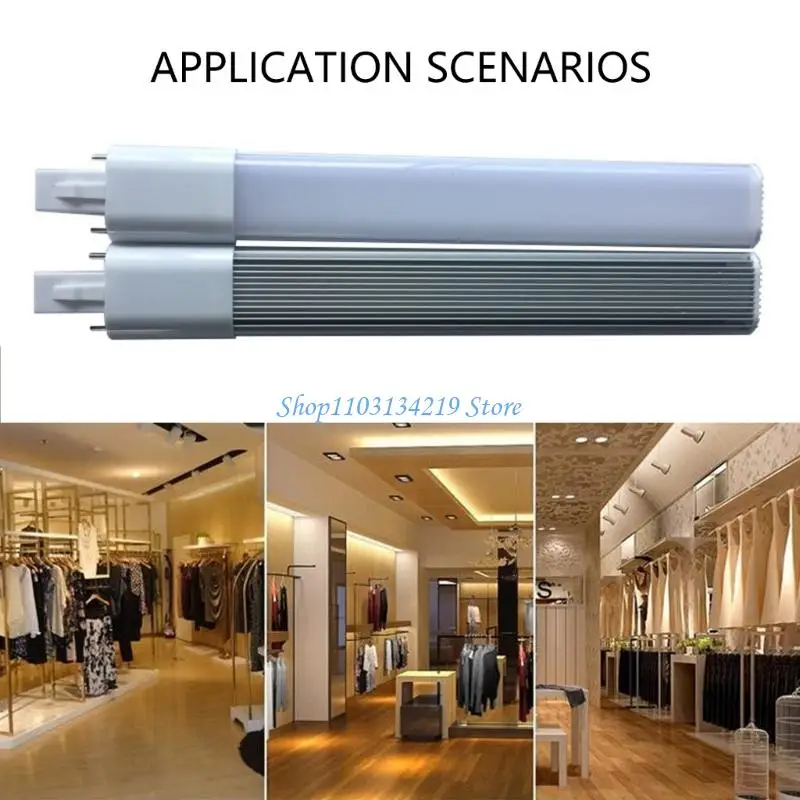 

N5KC Read Table Desk Lamp Replacement G23 6W 2835 Horizontal Plug Lamp Flat Aluminum 85-265v LED Bulb Tube Bar Light