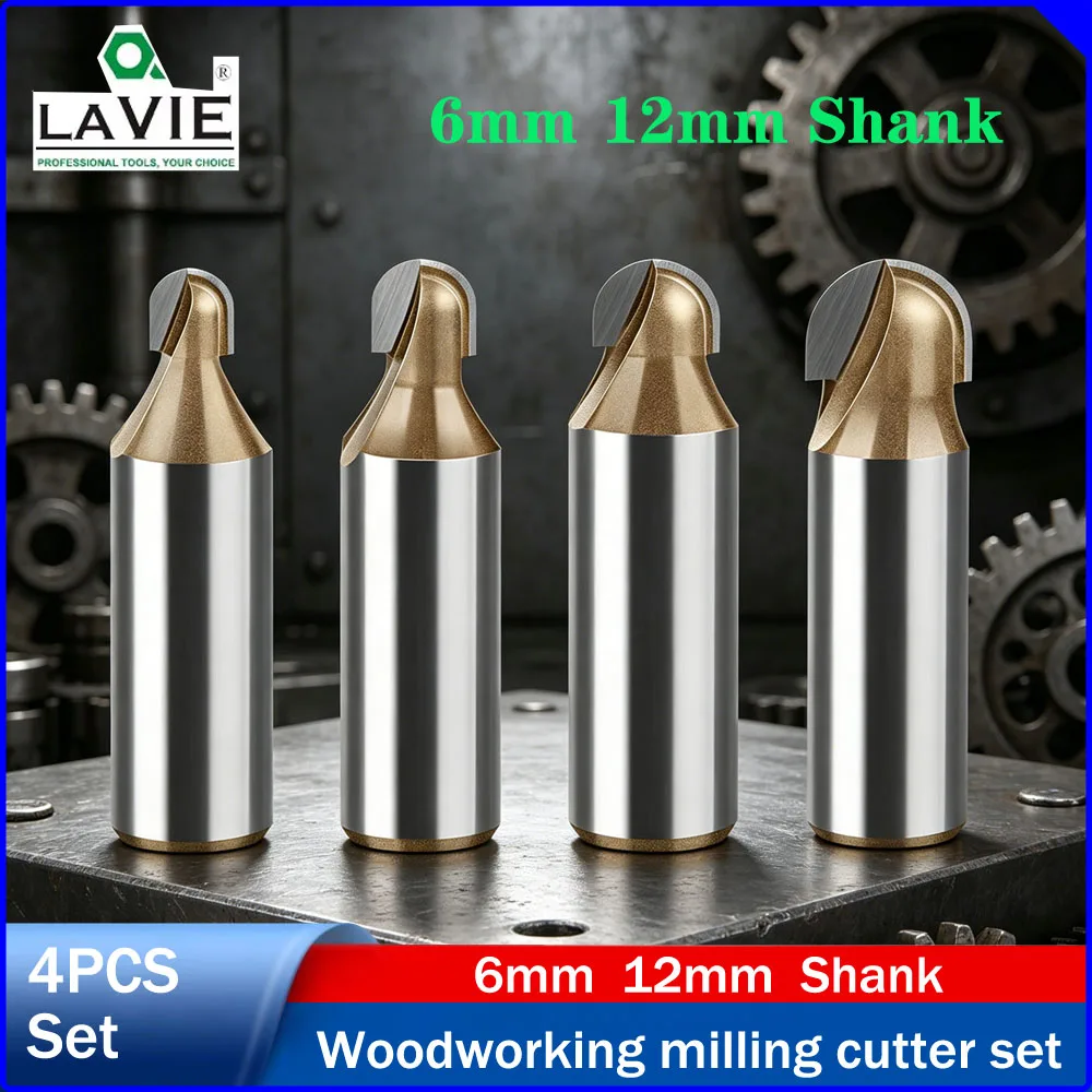 

LAVIE 12mm Shank Professional Round Bottom Router Bit,Woodworking Grooving Cutter for Trimmer,Engraving Machine Electric Router