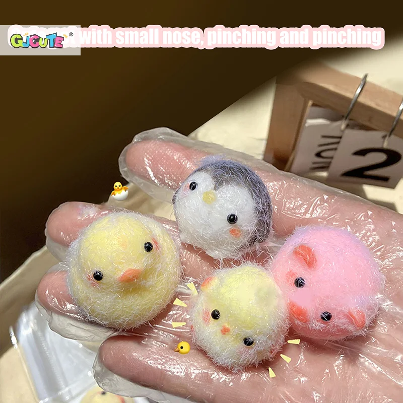 Miniature Chick Pig Animal Relief Squeeze Toy Sticky Squishy Mini Penguin Duck Stress Relief Squishy New Fidget Toy