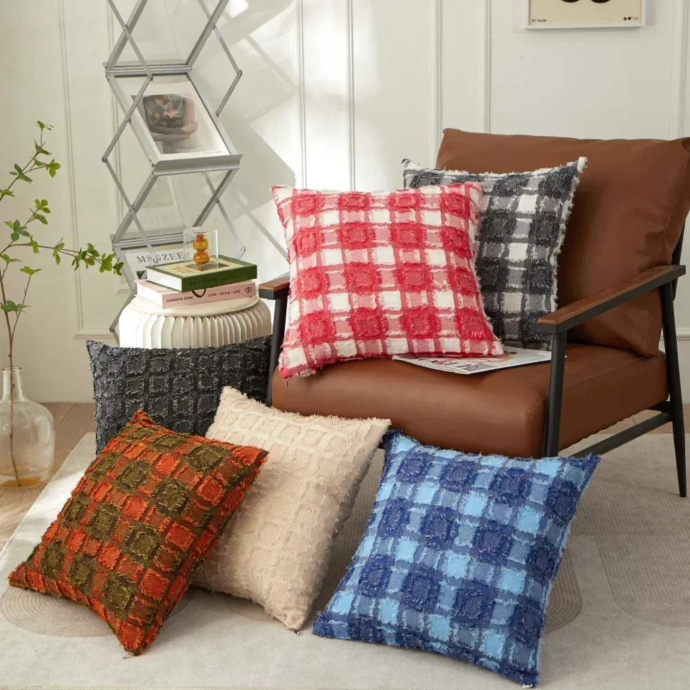 Modern Lattice Throw Pillow Covers Couch Throws Square Soft Cozy Pillowcases for Bed Sofa Cushion Living Room Home Decorative