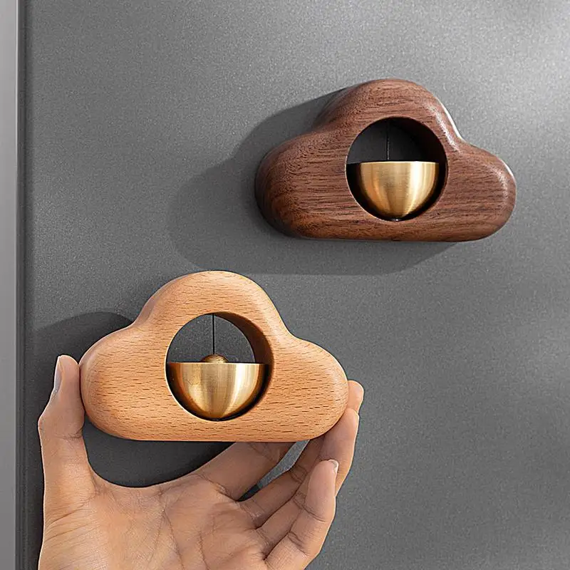 Shopkeepers Bell for Door Opening Magnetic wooden Cloud-Shaped Door Open Chime Japanese-style door refrigerator magnet Doorbell