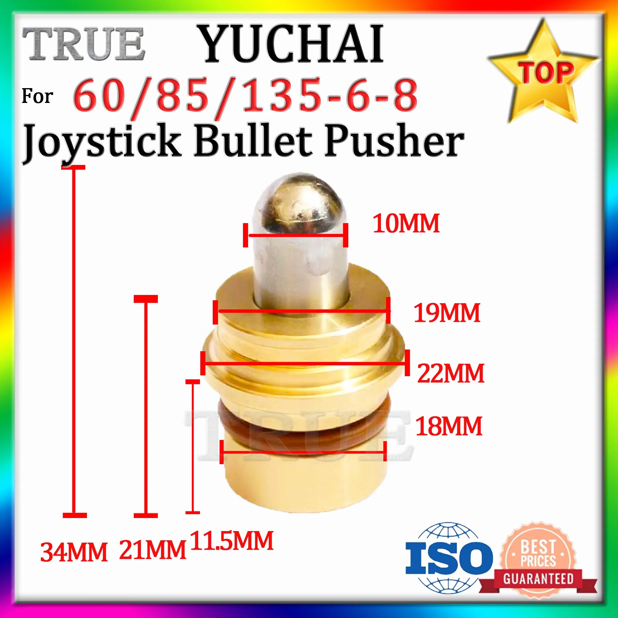 For YUCHAI YC35 60 65 85 135-6-8 joystick Handle Bullet Head CA1966904 196-6904 1966904 Excavator parts Rexroth Accessories