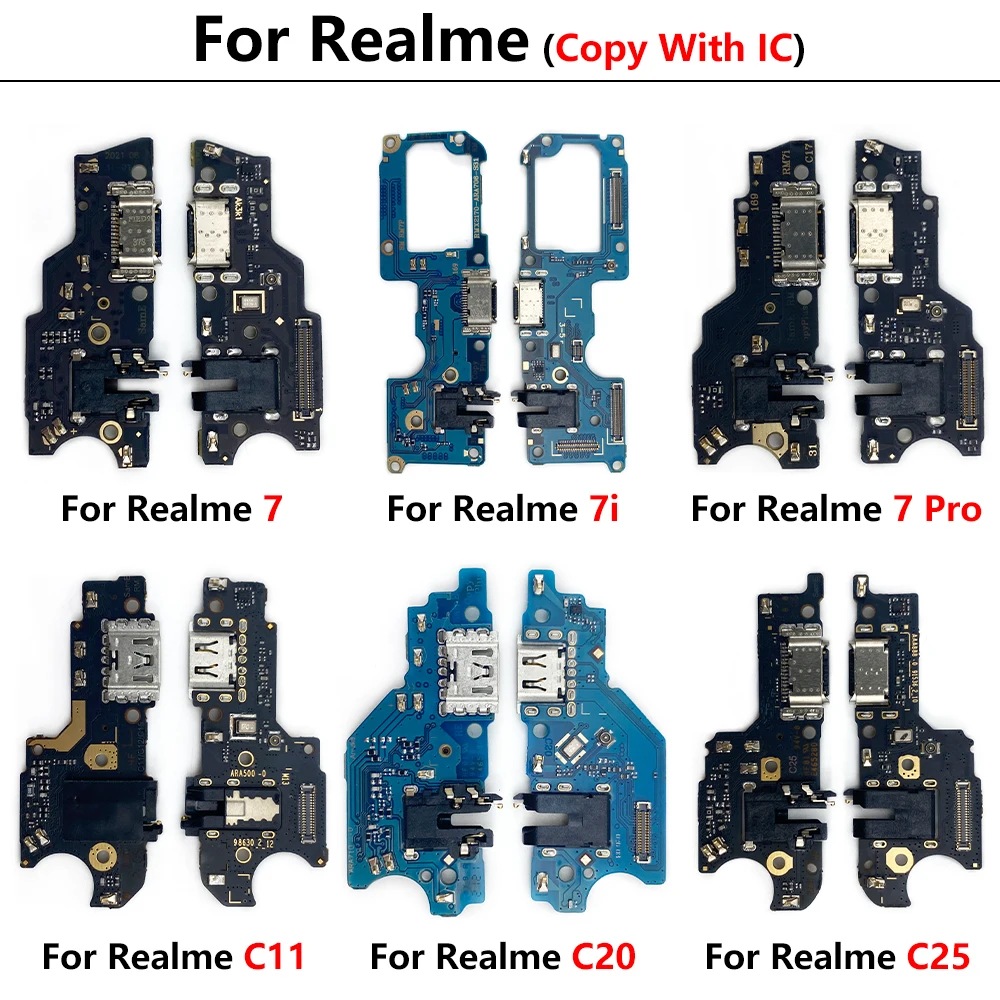 20Pcs, USB Charging Port Micro Dock Connector Board Flex Cable For Oppo Realme 7 7i 6 6i 5 5i 2 3 Pro C11 C20 C25 C15 C21 C21Y