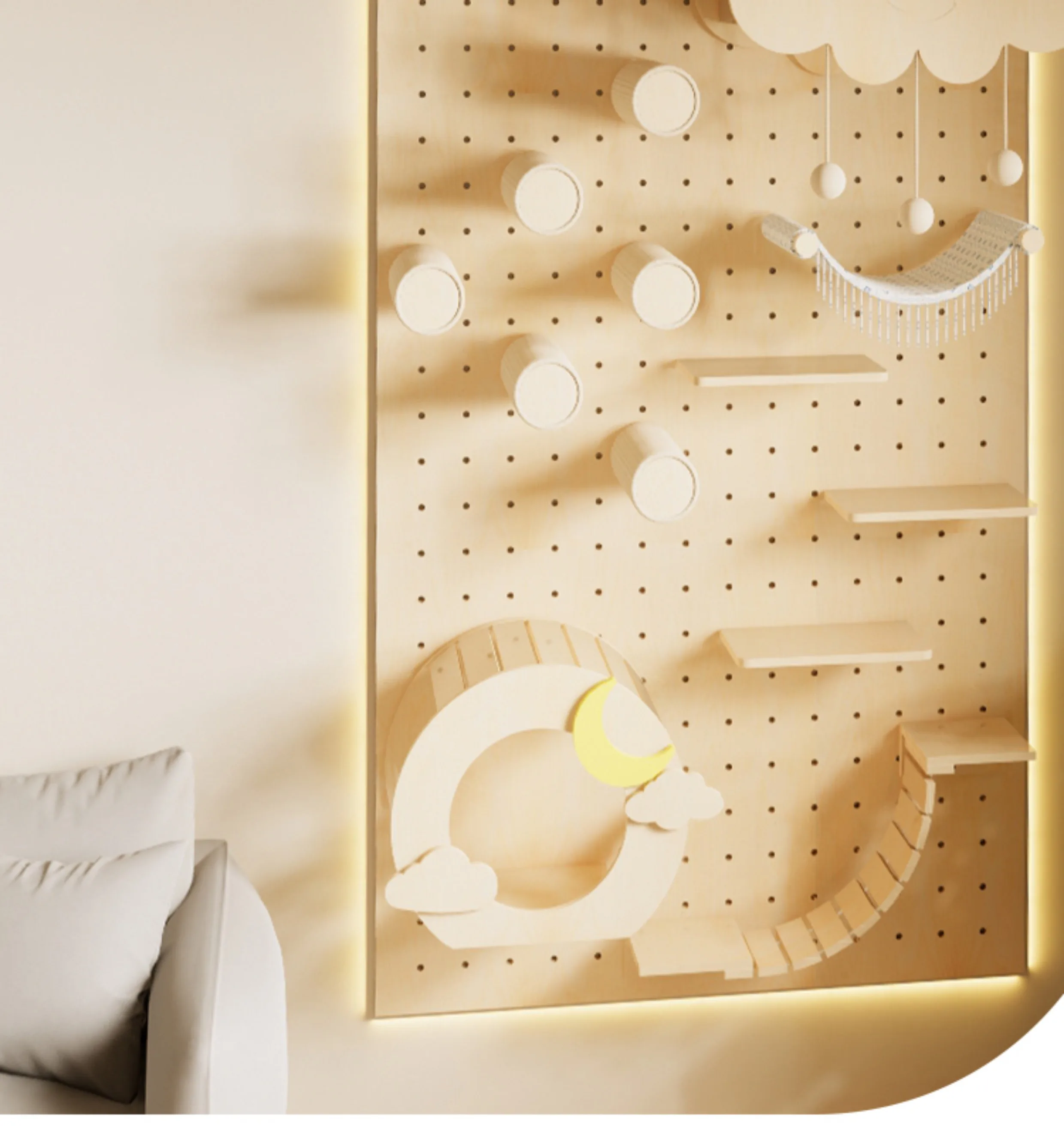 

Cave board cat climbing frame Solid wall cat climbing frame Wall type jumping platform Aluminum profile DIY hole cat wall