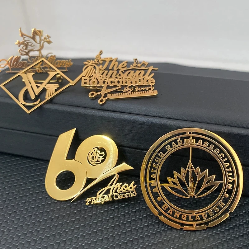 

Custom Logo Brooch Pins Company Club Stainless Steel Metal Badge Man Women Jewelry Personal Design Gift For Friends And Family