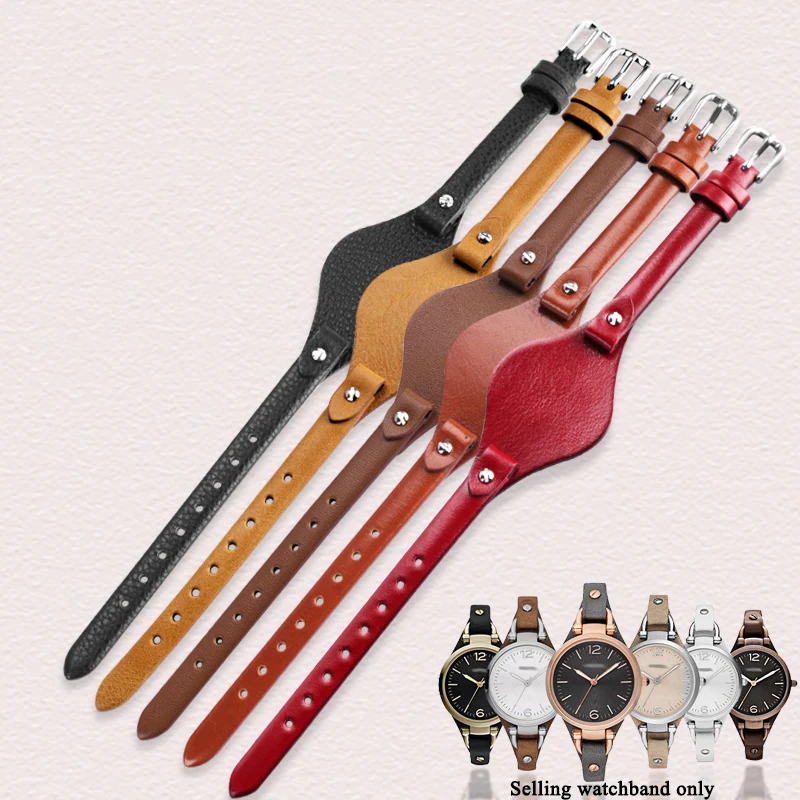 

High quality Genuine Leather Watchbands 8mm for Fossil ES3060 ES3565 ES2830 3077 3262 3060 4176 4119 Stylish women's watch strap