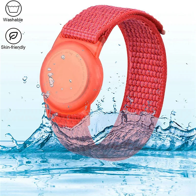 ABZZ-3X Kid Wristband Compatible With  Airtag, Protective Case For Air Tag GPS Tracker Holder With Nylon Bracelet C