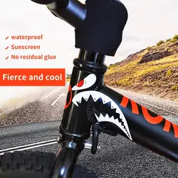 Bicycle Frame Decorative Sticker MTB Shark Head Tube Stickers Waterproof Sunscreen Heat-resistant Bike Flame Reflective Decals