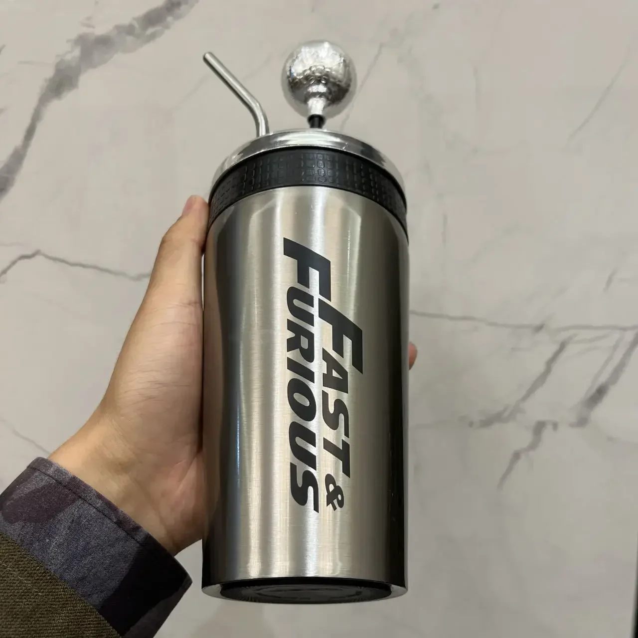 Fast X Gear Shift Cup 304 Stainless Steel Vacuum Cup Fast and Furious 10 Portable Straw Cup Thermos Bottle