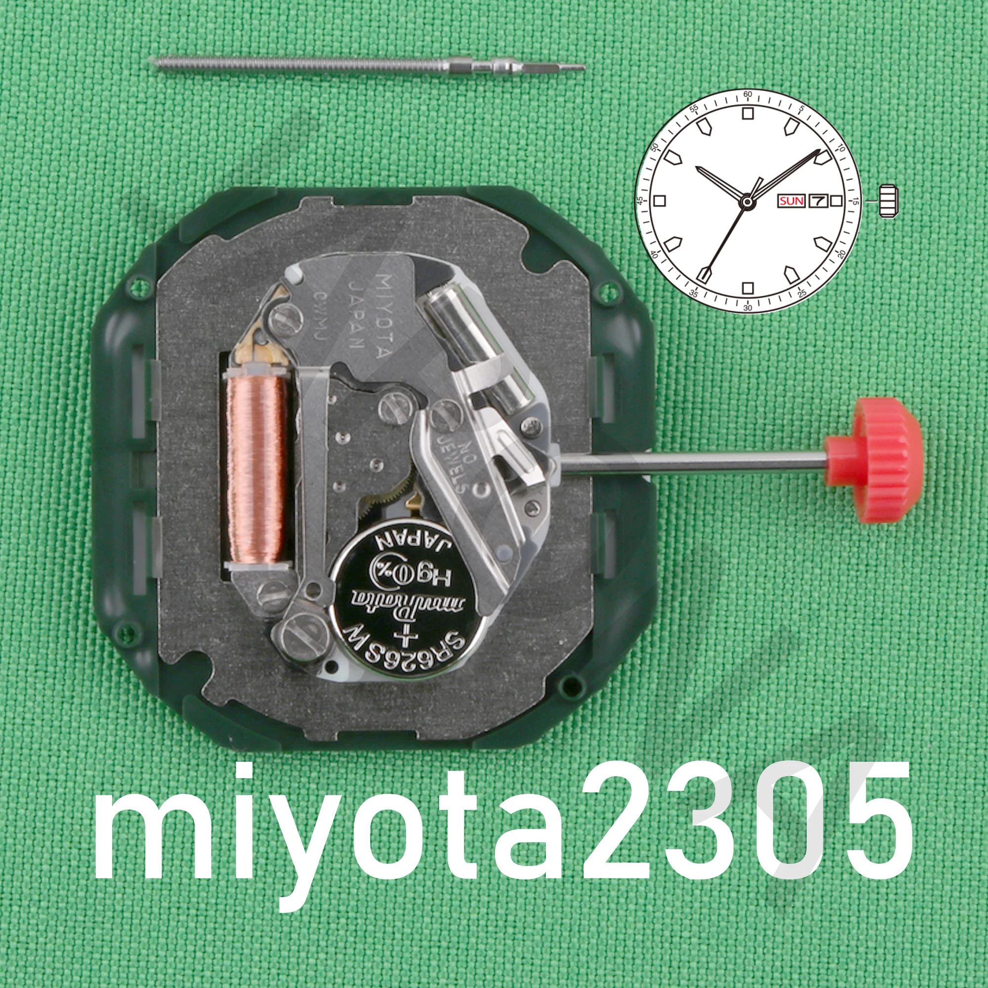 2305 movement miyota 2305 Standard quartz movement with day-date display japan movement Spain and English 2305-20A