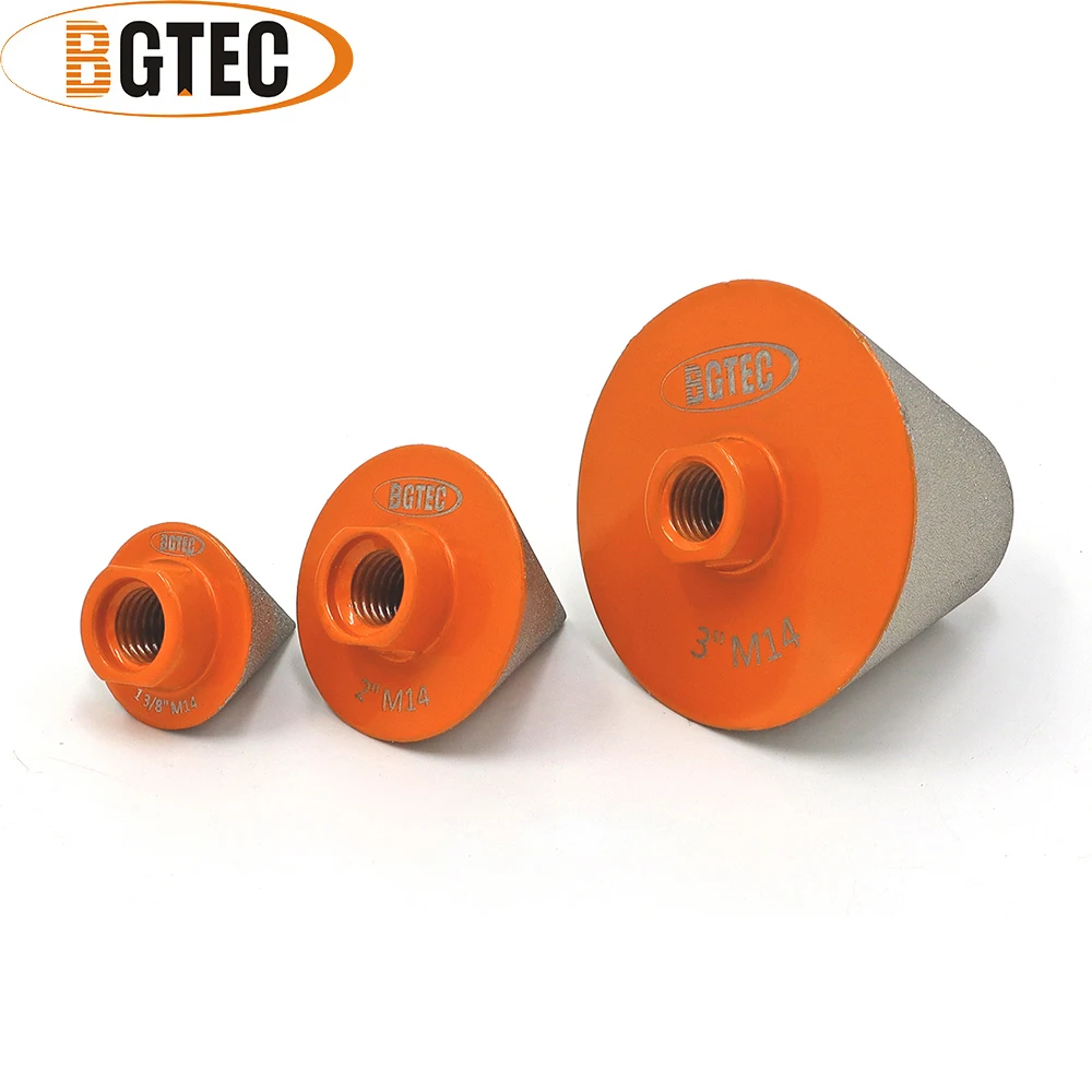 BGTEC 2pcs 35/50/75mm punte per smussatura diamantate brasate sottovuoto fresa per piastrelle in marmo ceramico foratura corona fresatura foro per lucidatura