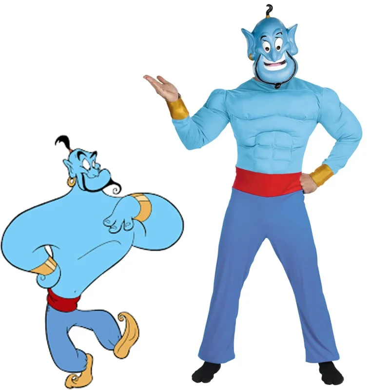 Snailify Kids Genie Muscle Costume Halloween Costume For Boys Jumpsuit And Mask Set