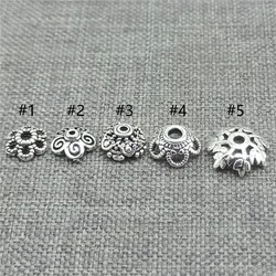10 Sterling Silver Flower Bead Caps 925 Silver Snowflake Spacer Bead Cap