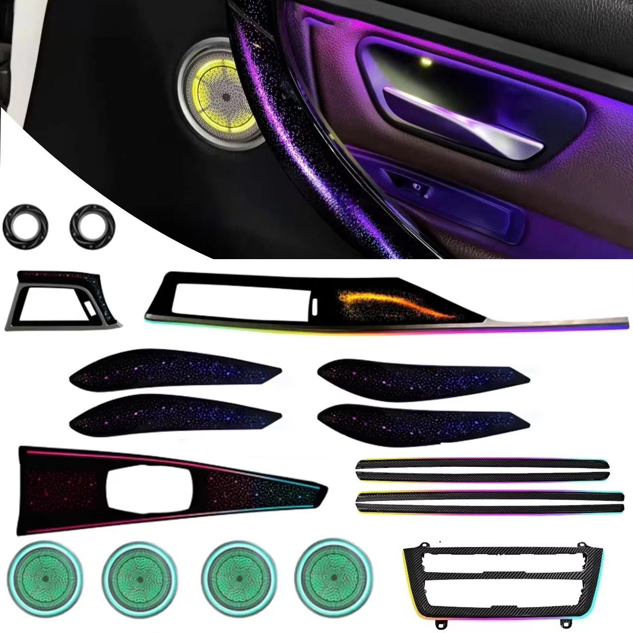 For BMW 3 Series F30 Right Hand Drive Ambient Light Factory Supplier High Quality 21 Leds Custom App Control Atmosphere Light