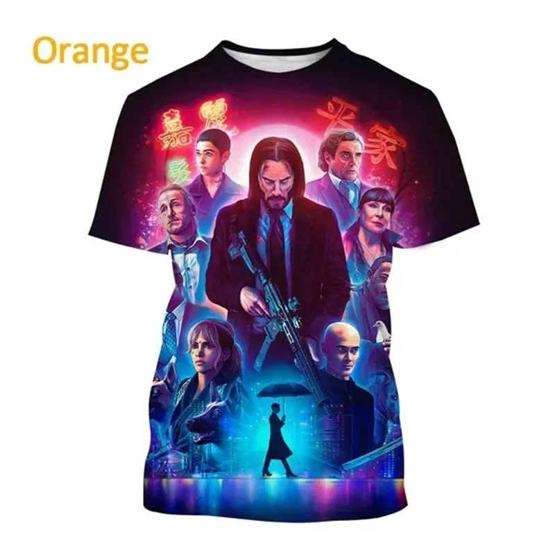 Classic Movie John Wick Keanu Reeves Print T-shirts For Men/Women 3D Casual Short sleeve O-Neck T shirt Plus Size Streetwear Tee