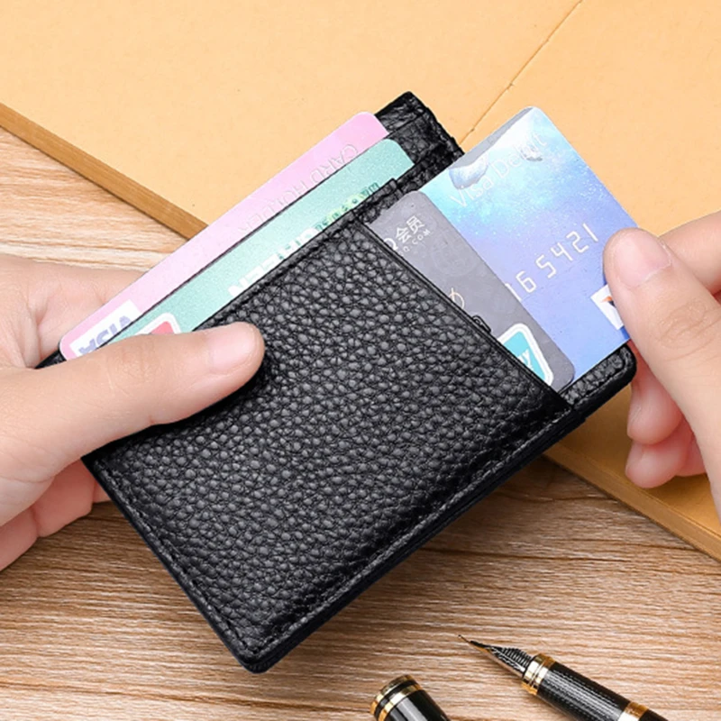 Fashion Super Slim Soft Wallet Leather Mini Credit Card Holder Wallets Purse Thin Small Card Holders Men Wallet