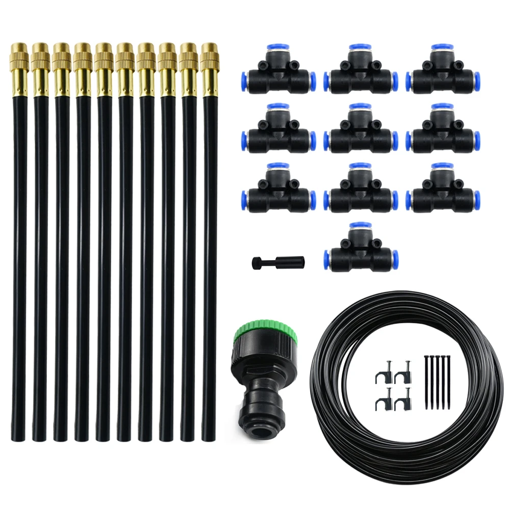 8mm Adjustable Bending Spray Nozzle Kit - Multi-Purpose Misting System for Garden, Greenhouse, Irrigation, Fogging Aquariums