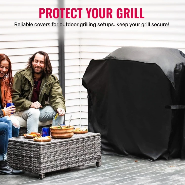 Grillman Premium Grill Cover for Outdoor Grill - Heavy-Duty Waterproof BBQ Grill Cover - Rip-Proof and Wind-Resistant - Large Ba