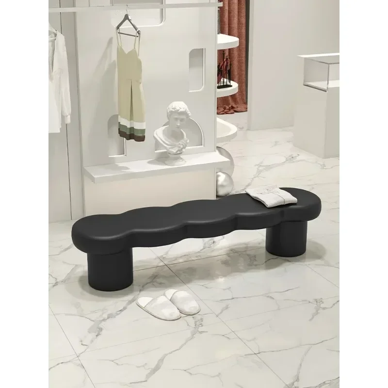 

Household doorstep shoe changing stool, light luxury, entering the home to wear shoes, bedroom, bed tail stool, bedside leather