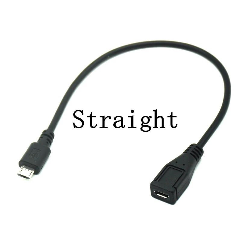 Micro USB 2.0 5Pin Male to Female M to F Extension connector Adapter Long plug Connector 90 Degree Right & Left Angled