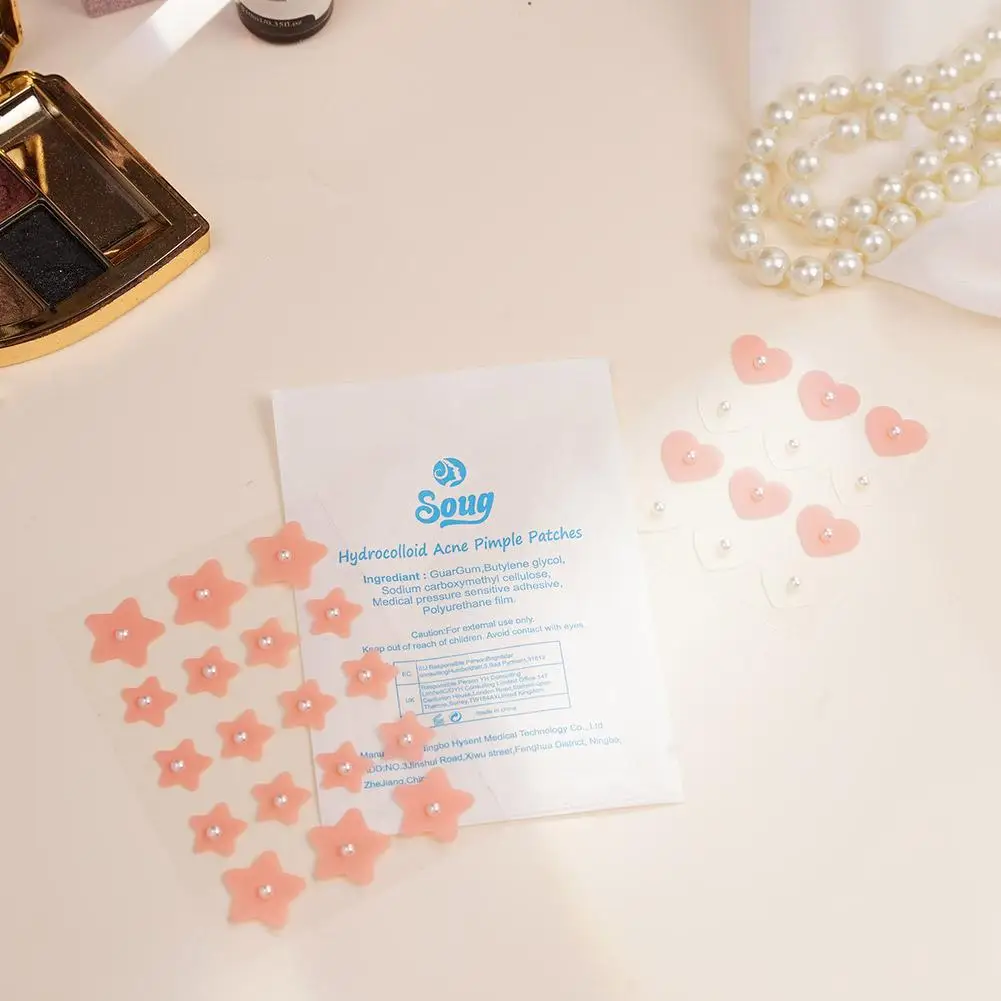 5 Sheets Patches Acnes With Pearls Diamond Pimple Patches For Zits And Blemishes,Spots Treatments Stickers For Face And Skin