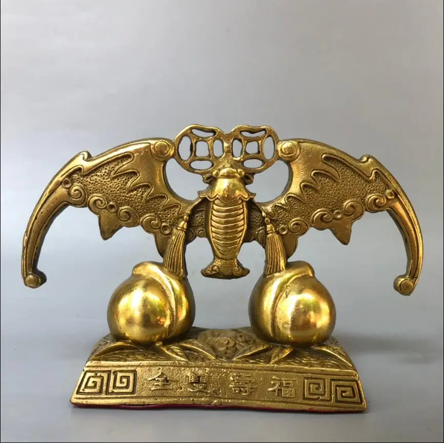 

Gold bat mascot Feng Shui Hua Heng Liang Fu Gui Kai Yun home decoration crafts