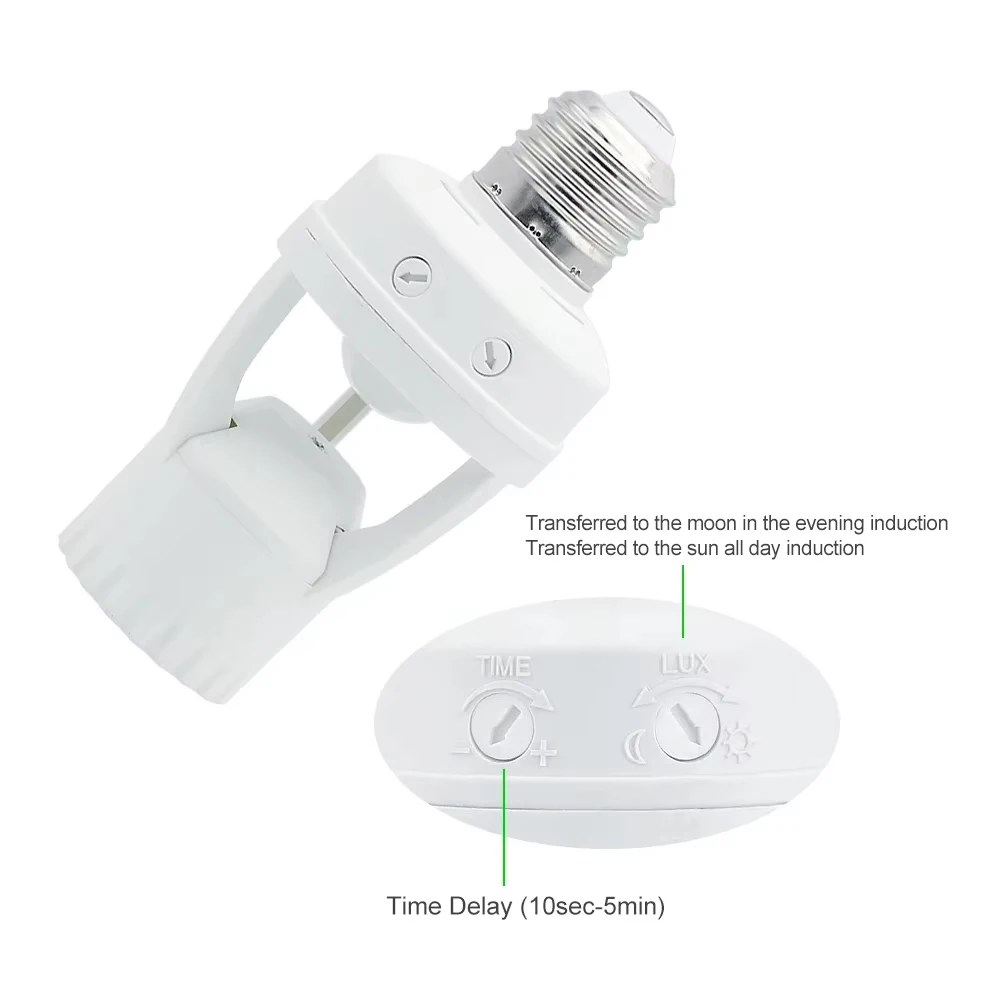 Socket E27 Converter With PIR Motion Sensor Ampoule 110-240V LED E27 Lamp Base Intelligent Light Bulb Switch MAX 60W